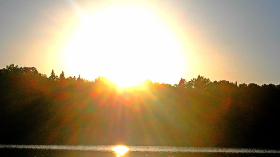sunset at big bear camp on Horwood Lake
